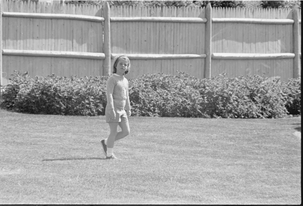 Caroline Kennedy playing in the yard of the Kennedy Compound.