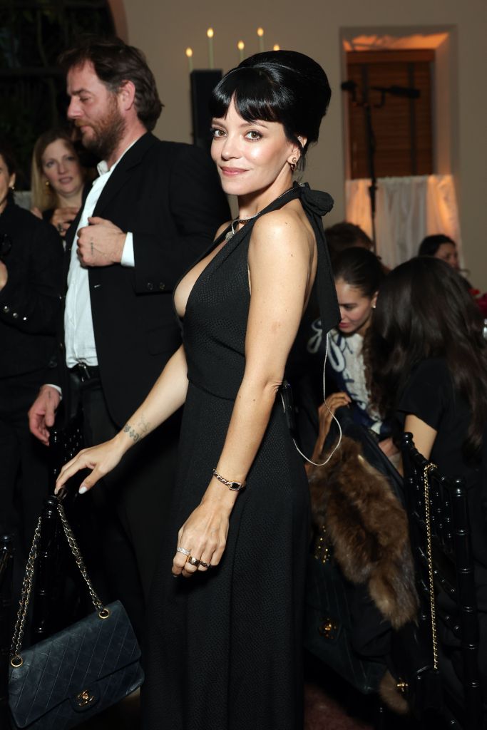 Lily Allen wearing Chanel at a Coco Crush dinner event.