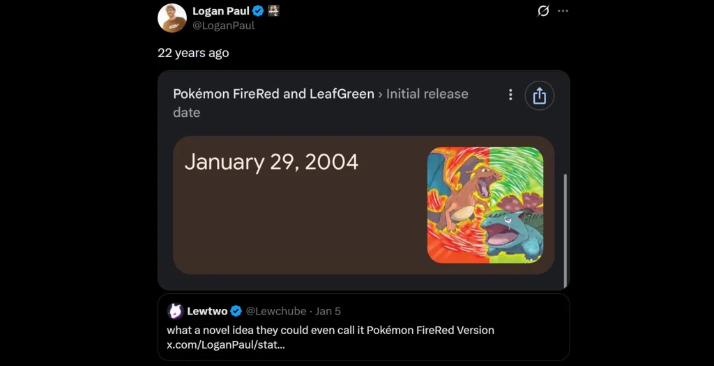 Logan Paul Pokémon Remaster Backlash
