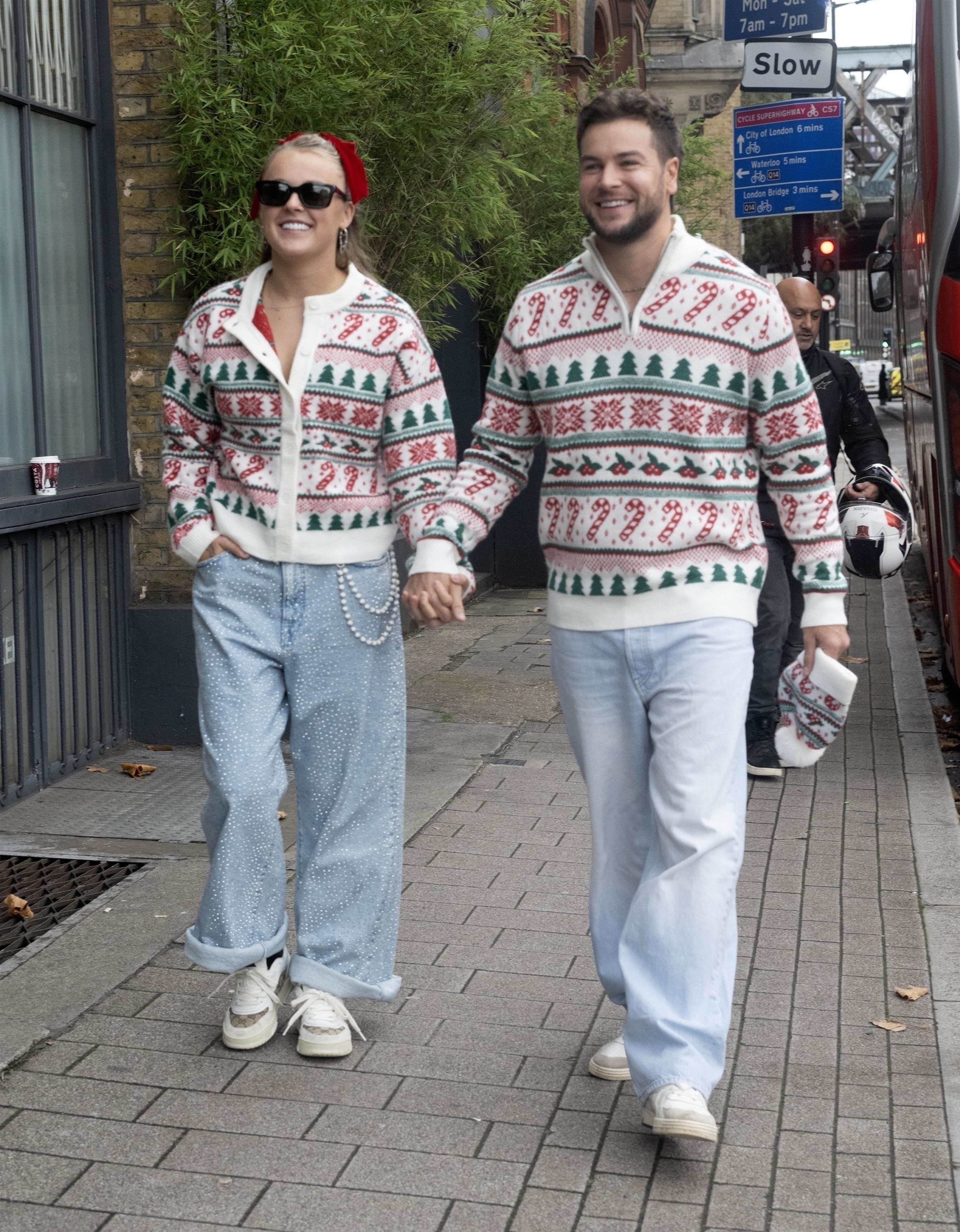 JoJo Siwa and Chris Hughes attend the Primark Christmas event in London.