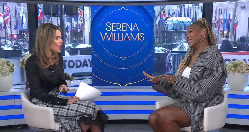 Savannah Guthrie interviewing Serena Williams on the Today show.