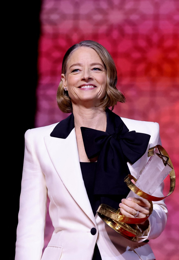 Jodie Foster is honored at the 22nd Marrakech International Film Festival in Morocco on Nov. 29, 2025.