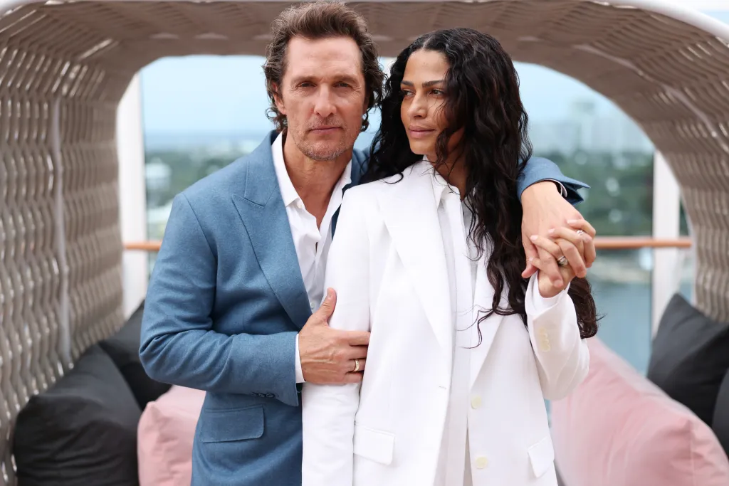 Matthew McConaughey and Camila Alves attend the Star Princess Naming Ceremony at Star Princess - Port Everglades Terminal 2 on November 06, 2025 in Fort Lauderdale, Florida.