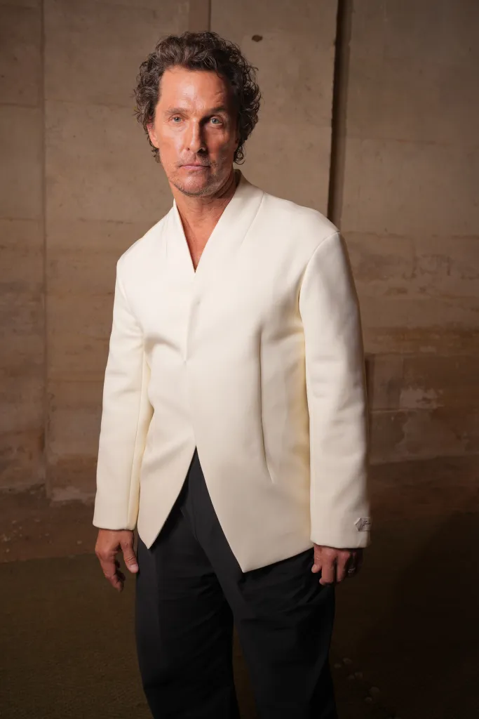 Matthew McConaughey at the Jacquemus show as part of Paris Men's Fashion Week held at Château de Versailles on June 29, 2025 in Paris, France. 