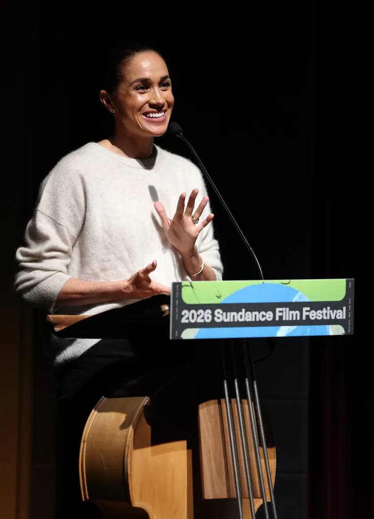 Meghan, Duchess of Sussex, speaks onstage at the 2026 Sundance Film Festival.