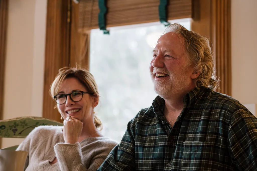 Melissa Gilbert sits for a portrait at her home in Brighton, Michigan with her husband Timothy Busfield in 2016. 