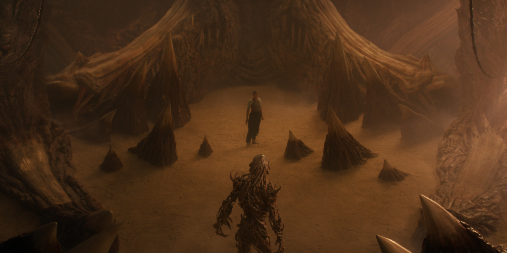 Millie Bobby Brown as Eleven and Jamie Campbell Bower as Vecna