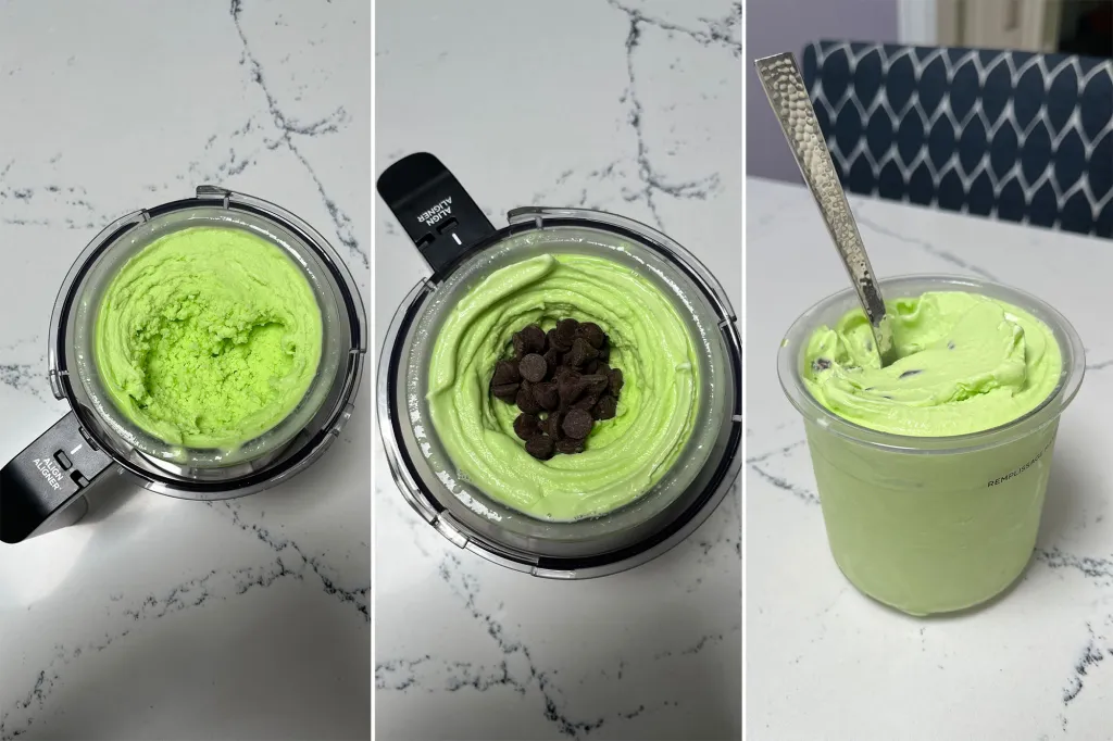mint chip ice cream three steps