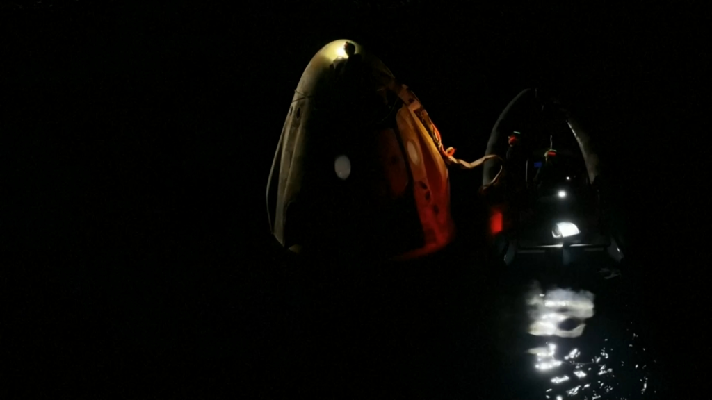 NASA’s Zena Cardman and Mike Fincke were joined on the return by Japan’s Kimiya Yui and Russia’s Oleg Platonov. 