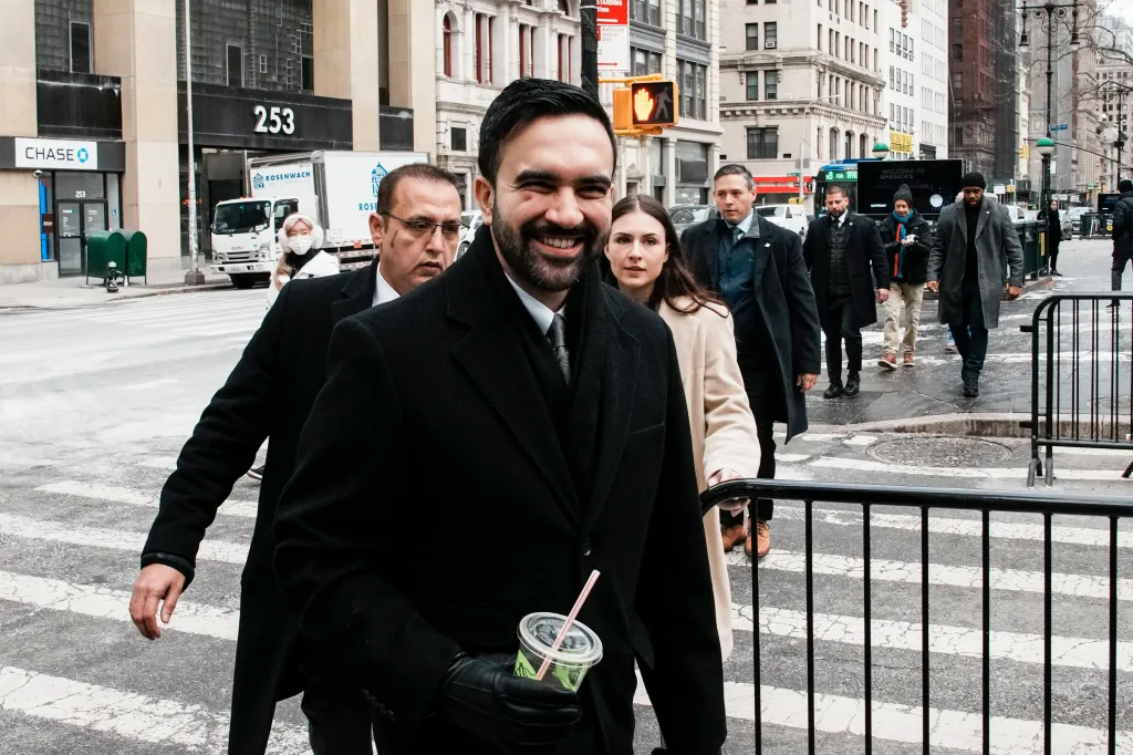 New York City Mayor Zohran Mamdani arrives at City Hall.