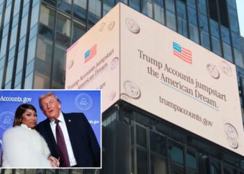 Billboard touting ‘Trump Accounts’ airs in Times Square — as Nicki Minaj joins forces with prez for kid initiative