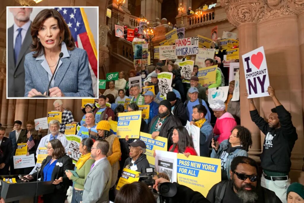 Lefties push Hochul to pass anti-ICE bills as she lays out election-year agenda in State of the State address