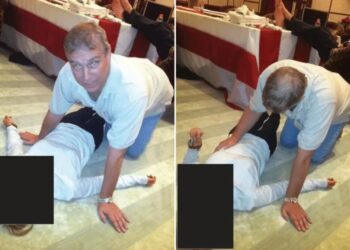 Andrew Mountbatten-Windsor appears to be crouching over woman in creepy photos from DOJ’s latest Epstein files dump