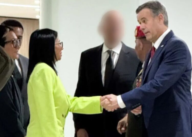 CIA Director John Ratcliffe meets with Venezuela’s interim leader Delcy Rodriguez in Caracas