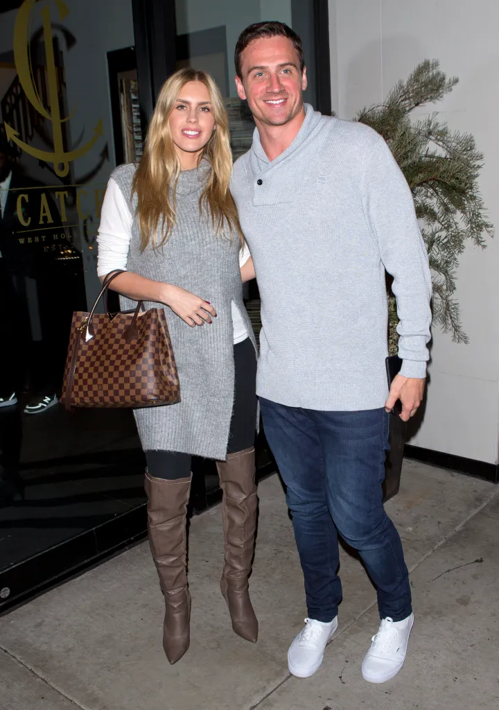 Ryan Lochte and Kayla Rae Reid arriving at Catch restaurant.