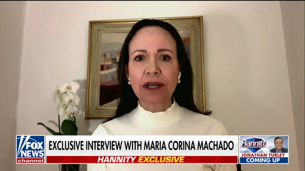 Venezuela opposition leader María Corina Machado appeared on Fox News Monday, where she told Sean Hannity she plans to return to the South American nation.