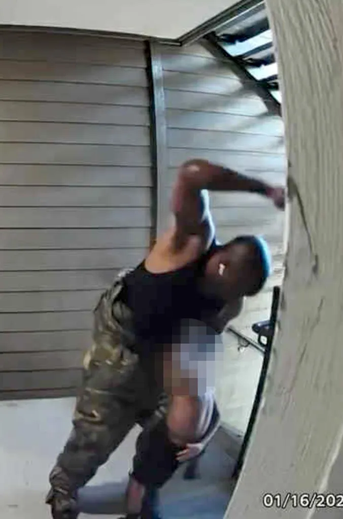 A man punching a child caught on a Ring doorbell camera.