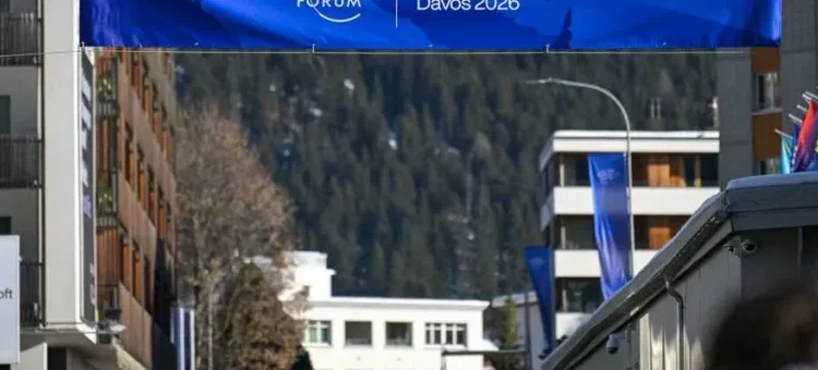 Anti-Trump message lights up Davos ahead of president’s big speech
