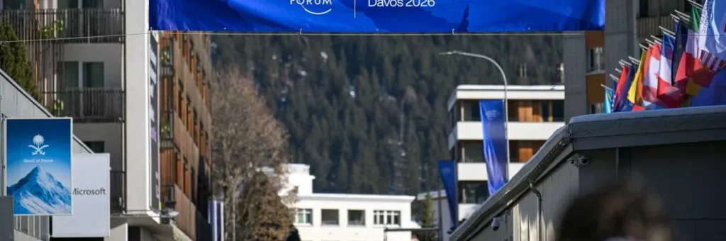 Anti-Trump message lights up Davos ahead of president’s big speech
