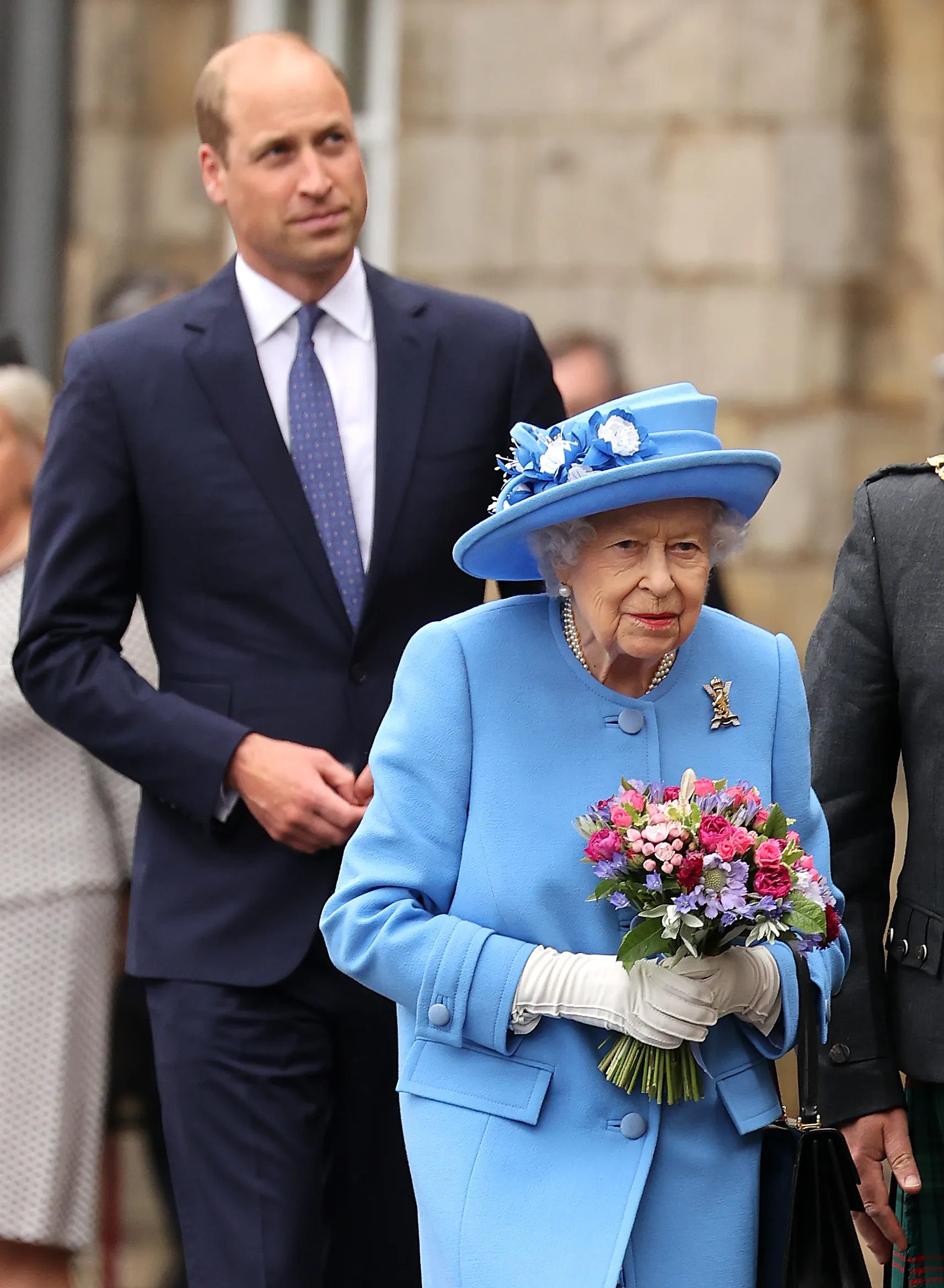 Queen Elizabeth II and Prince William.