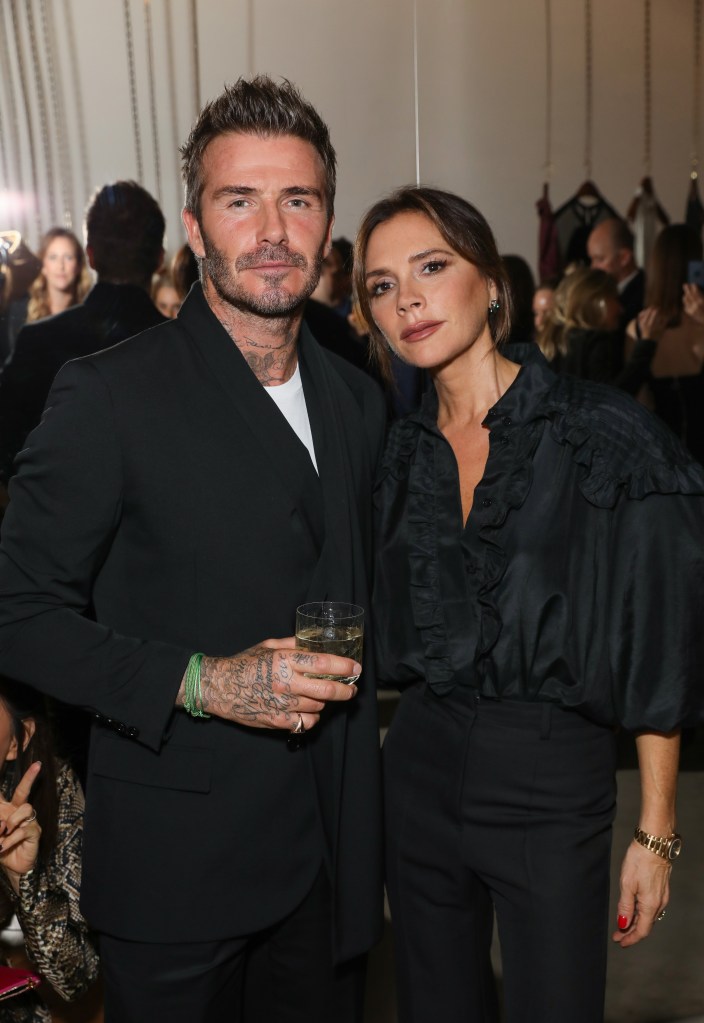 David and Victoria Beckham at an Andy Warhol celebration.