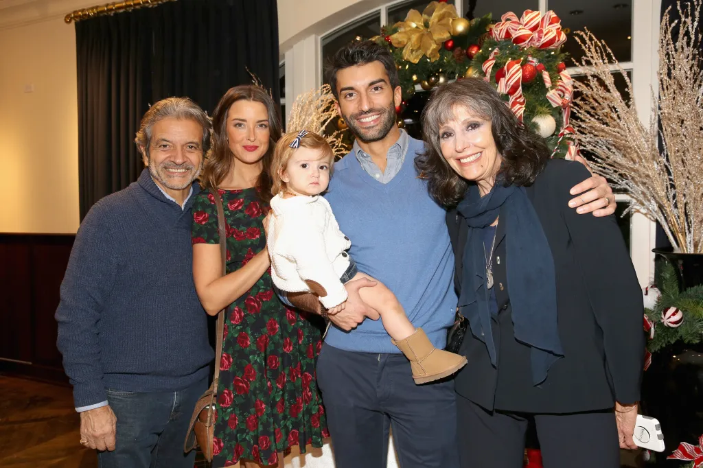 Producer Sam Baldoni, Emily Baldoni, actor Justin Baldoni and Sharon Baldoni attend Brooks Brothers holiday celebration with St. Jude Children's Research Hospital on December 3, 2016 in Beverly Hills, Calif.