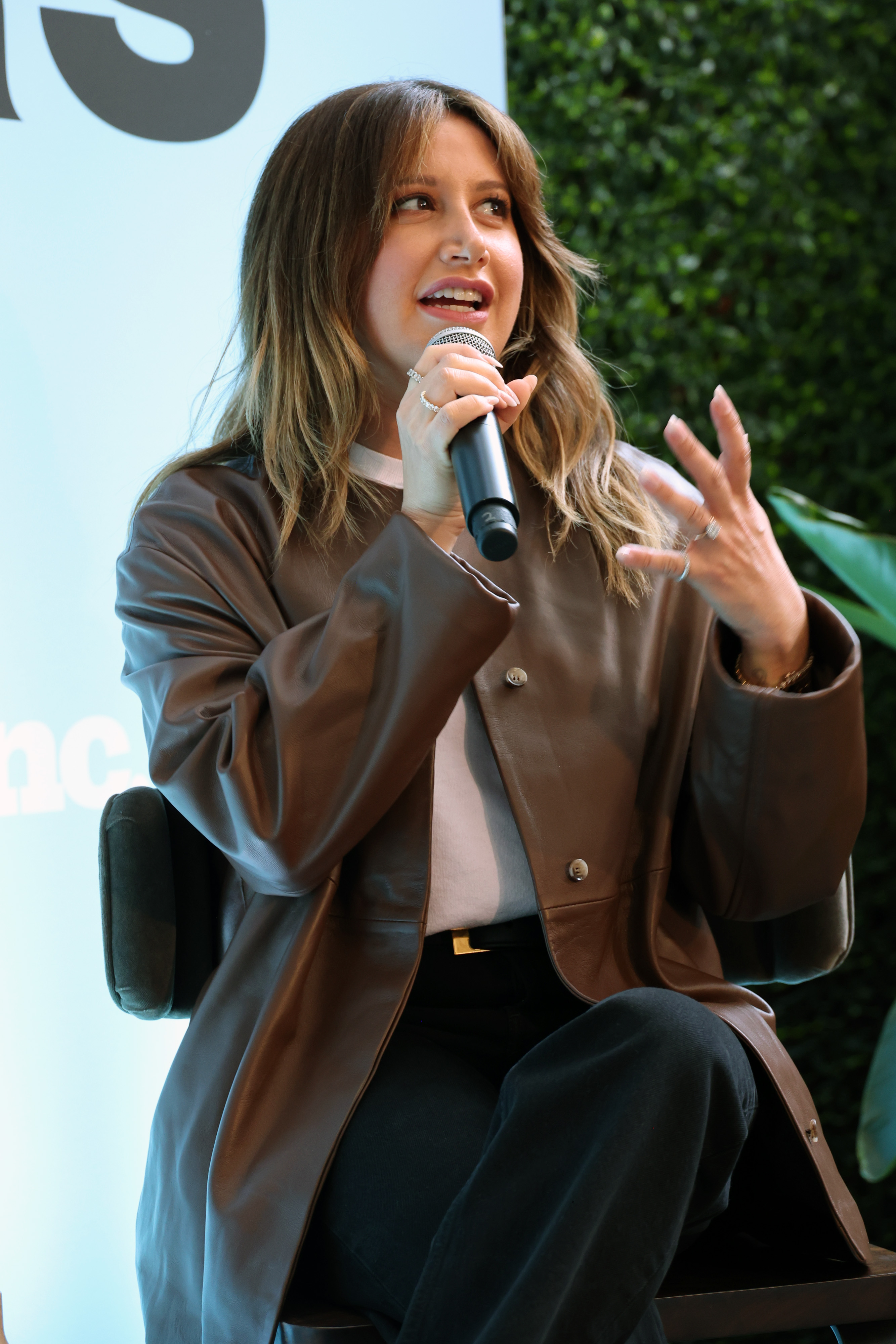Ashley Tisdale speaking onstage at SXSW 2025.