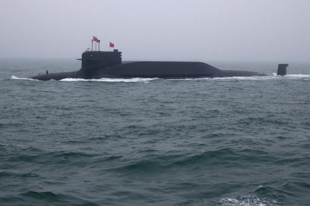 Type 094 Jin-class nuclear submarine Long March 15 in the sea near Qingdao.