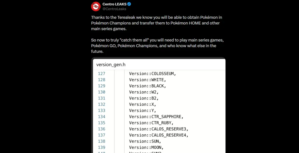 Pokémon  Champions Leak
