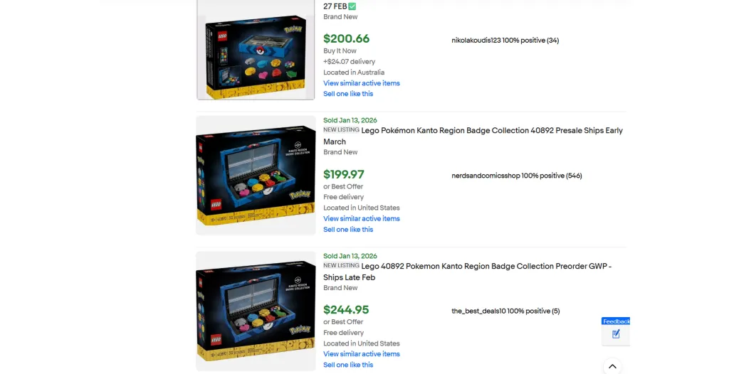 Pokémon Kanto Badge Scalpers eBay