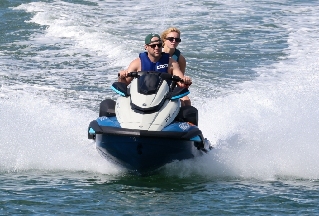 Sydney Sweeney and Scooter Braun on a jet ski in the Florida Keys.