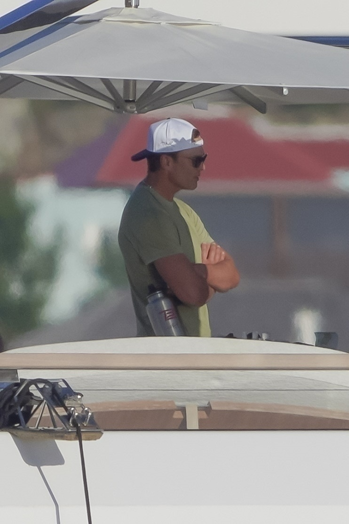 Tom Brady on a yacht in Saint-Barth.