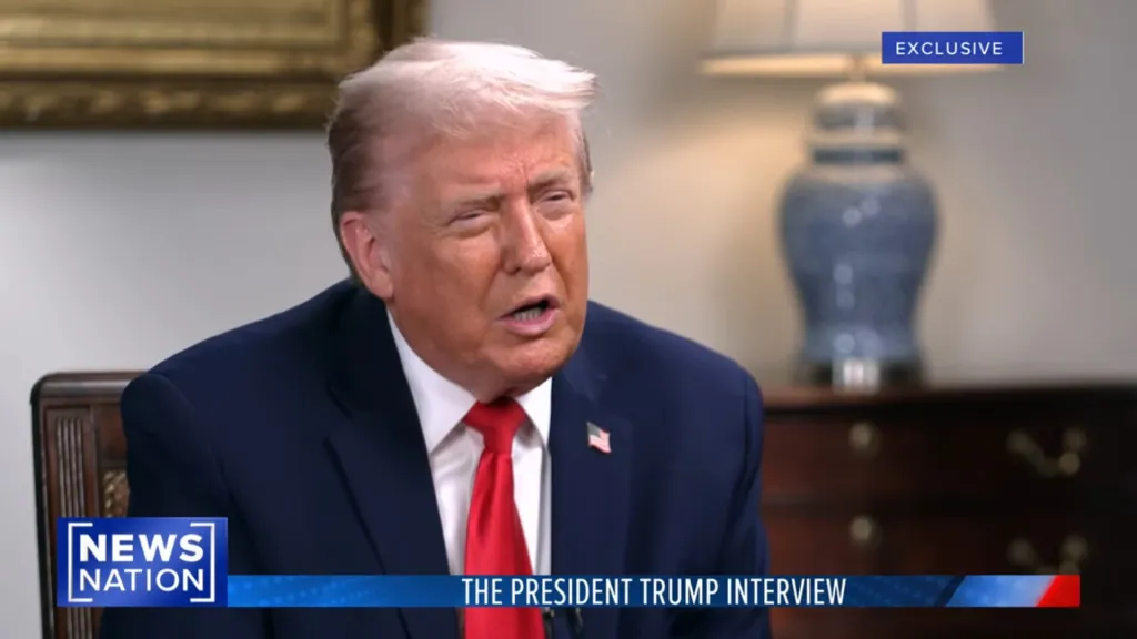 Donald Trump being interviewed on NewsNation.