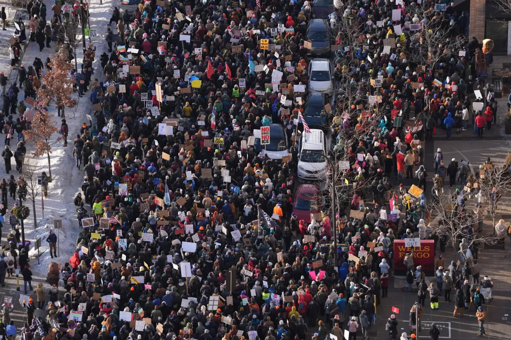 Thousands of people marched Friday from The Commons in downtown Minneapolis to the Target Center.