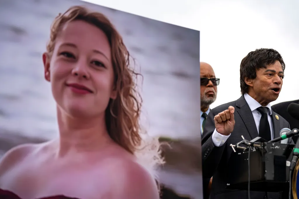 Rep. Shri Thanedar speaks outside the US Capitol after the fatal shooting of Renee Nicole Good on Jan. 14, 2026.