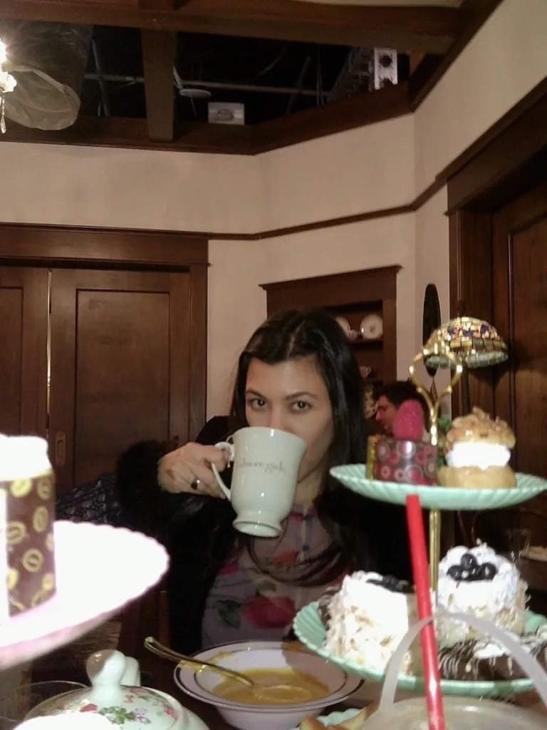 Kourtney Kardashian drinking from a