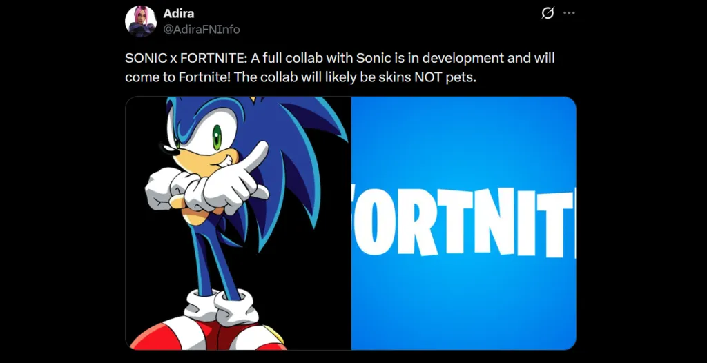 Sonic Fortnite Collaboration Leaked