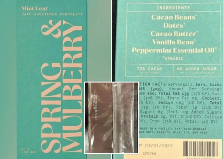 Chocolate bars pulled from shelves nationwide over salmonella concerns