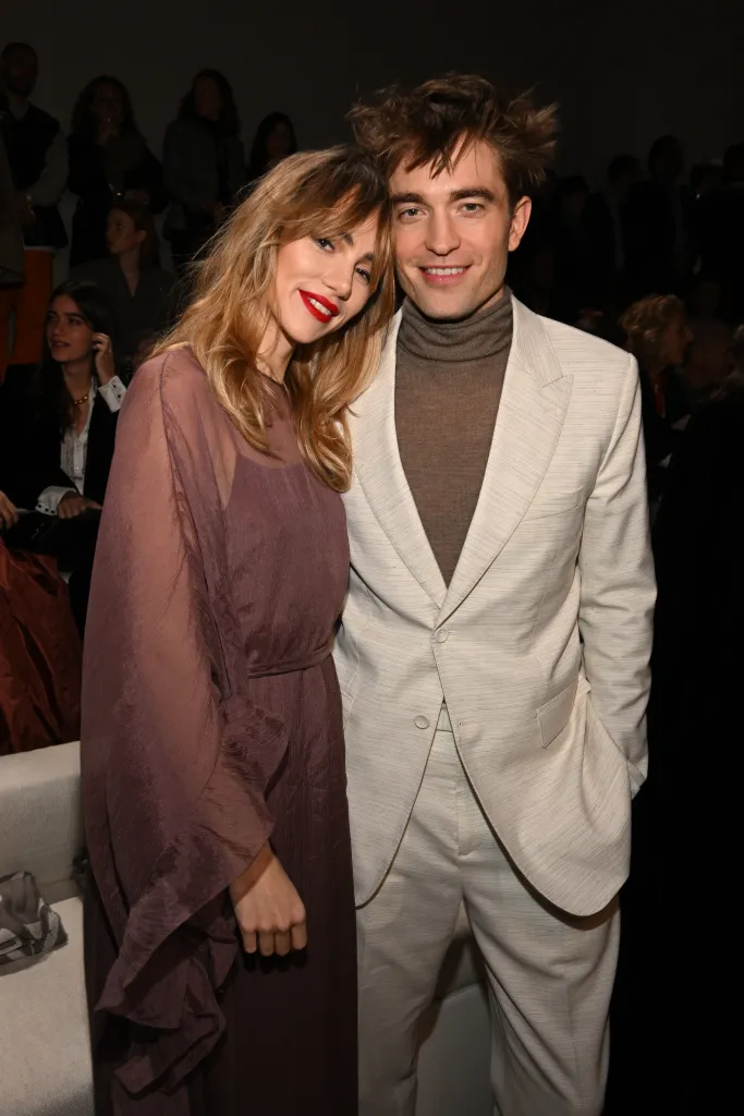 Suki Waterhouse and Robert Pattinson attend the Dior Fall 2023 Menswear Show.