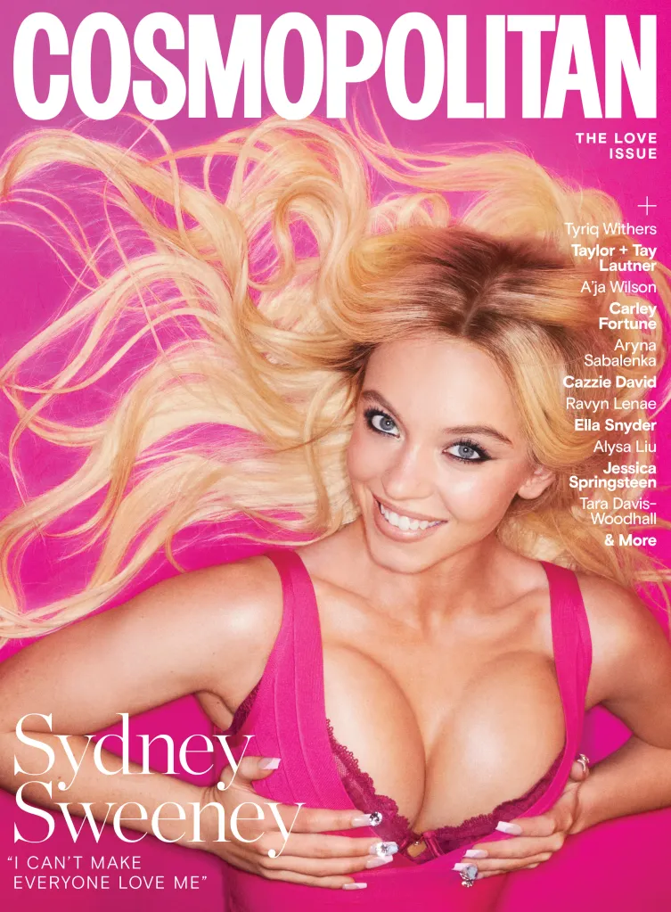 Sydney Sweeney on the cover of Cosmopolitan magazine.