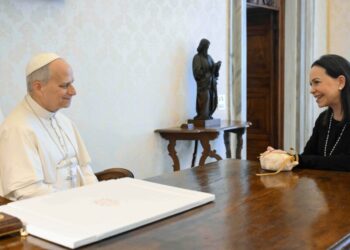 Venezuelan opposition leader meets with Pope Leo before Trump visit