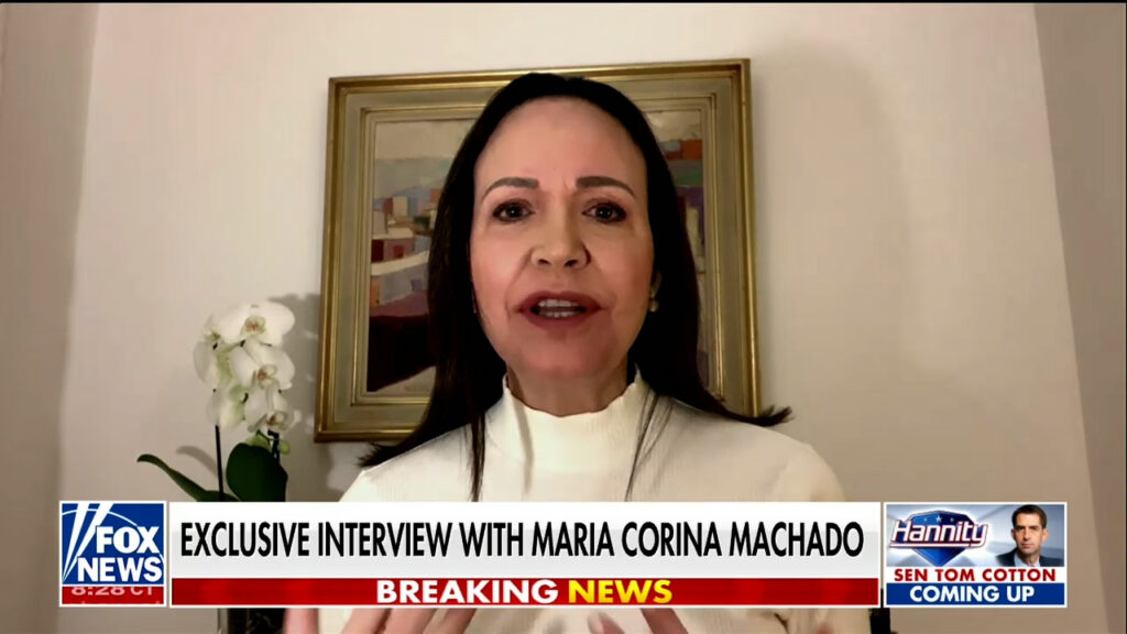 Venezuela’s Machado gushes over Trump while calling for new elections