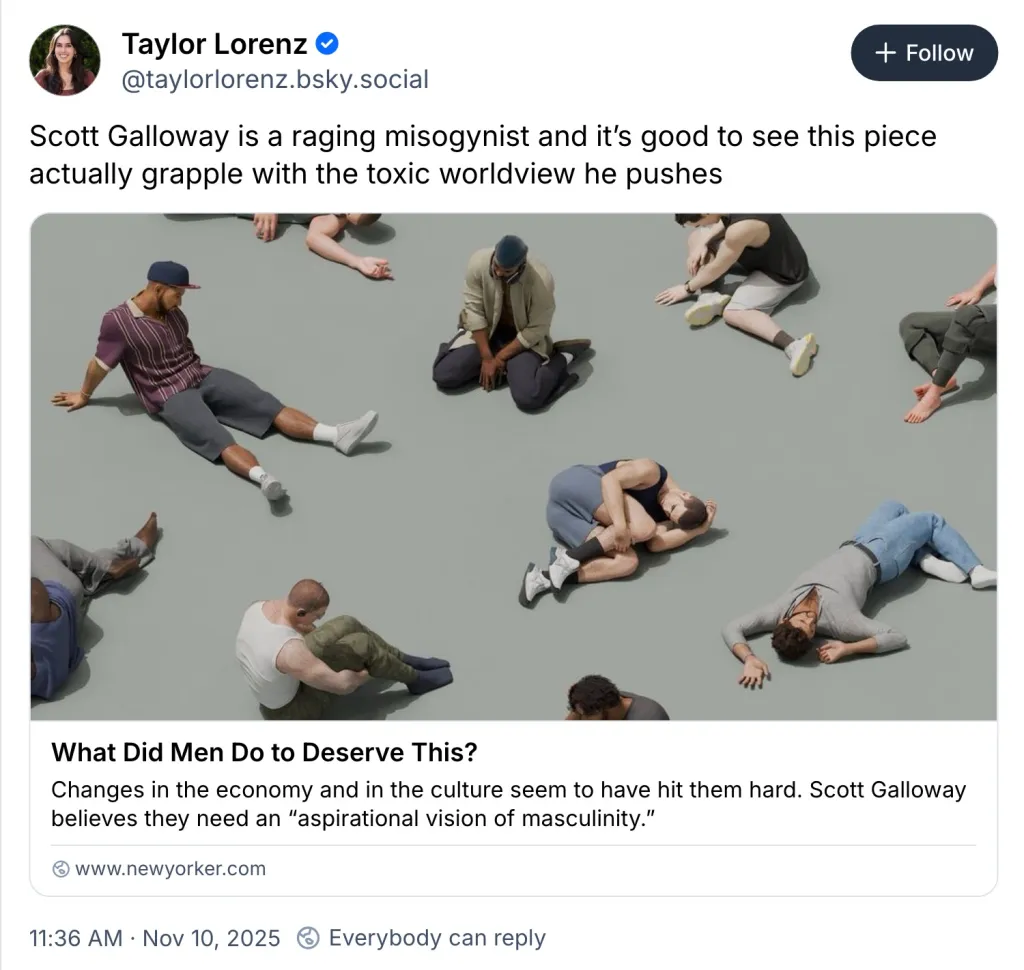 Taylor Lorenz calling Scott Galloway a raging misogynist 