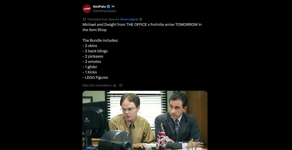 The Office Fortnite Cosmetic Items Leaked