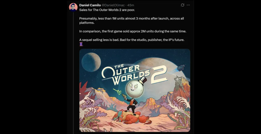 The Outer Worlds 2 Sales