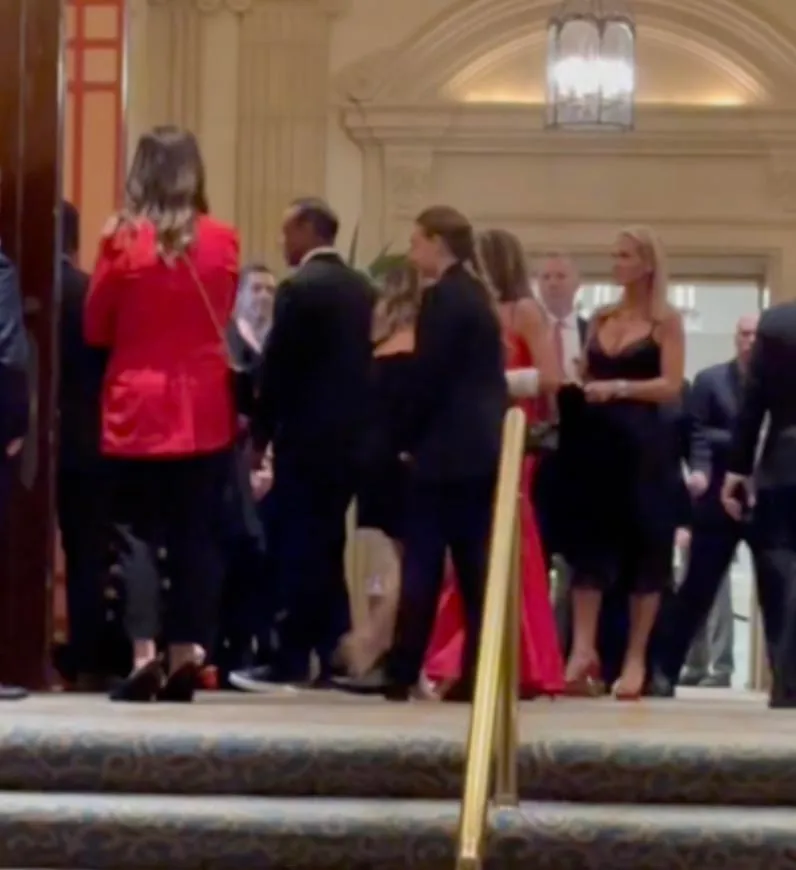 Vanessa Trump in a spaghetti strap black frock at Tiger Woods' 50th birthday party.