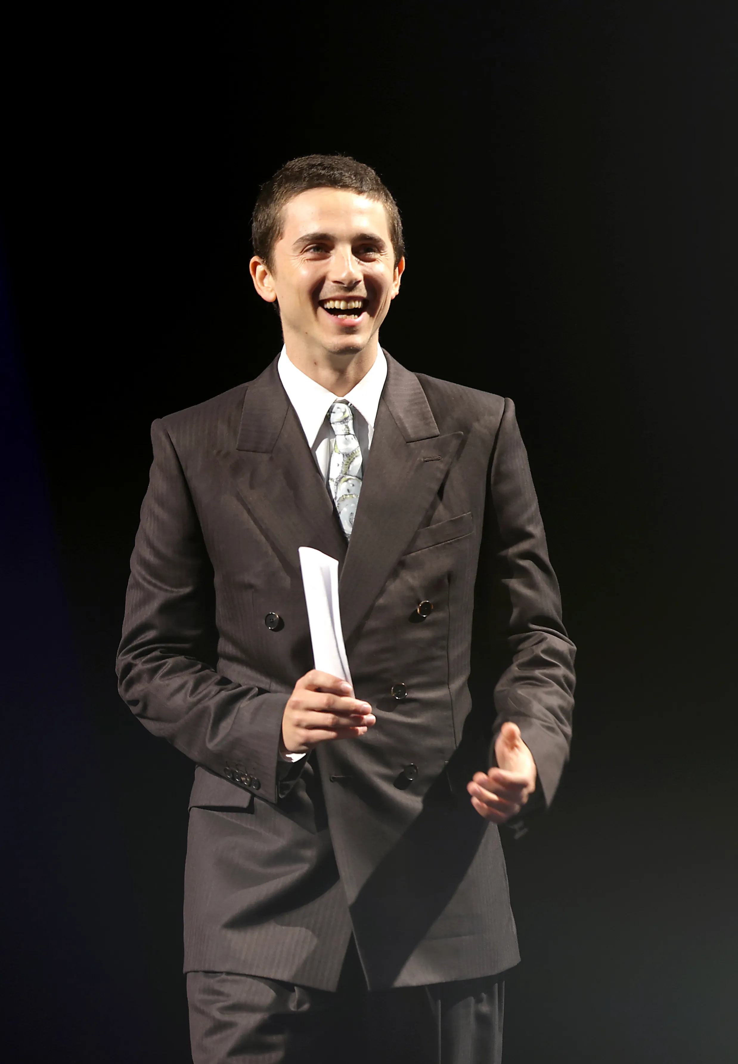 Timothée Chalamet accepts the Spotlight Award, Actor at the 37th Annual Palm Springs International Film Awards.