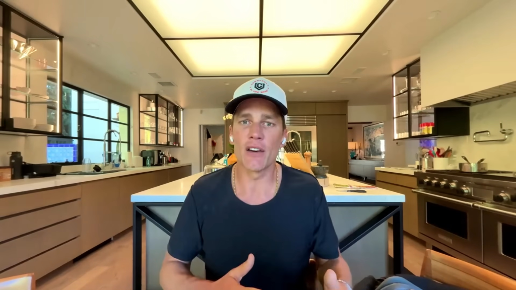 Tom Brady speaks from his kitchen.