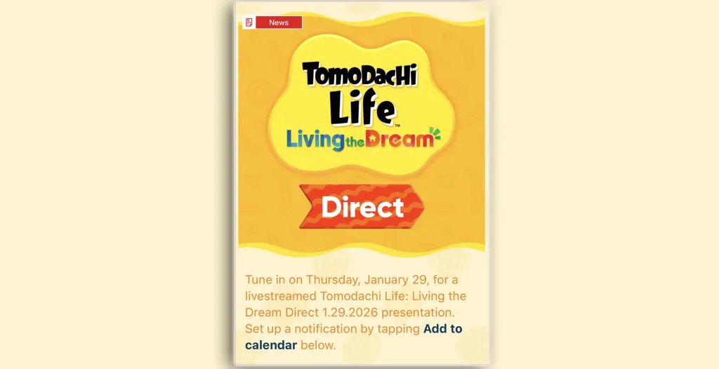 Tomodachi Direct Release Date
