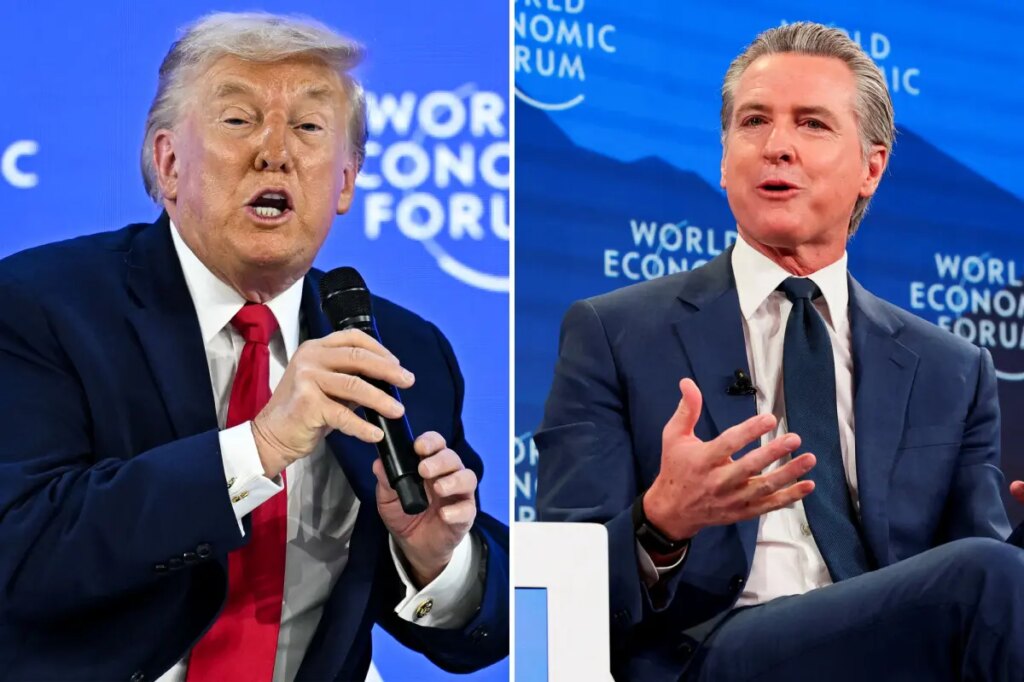 President Trump blasts Gov. ‘Newscum’ for ‘embarrassing’ US at Davos while California crumbles